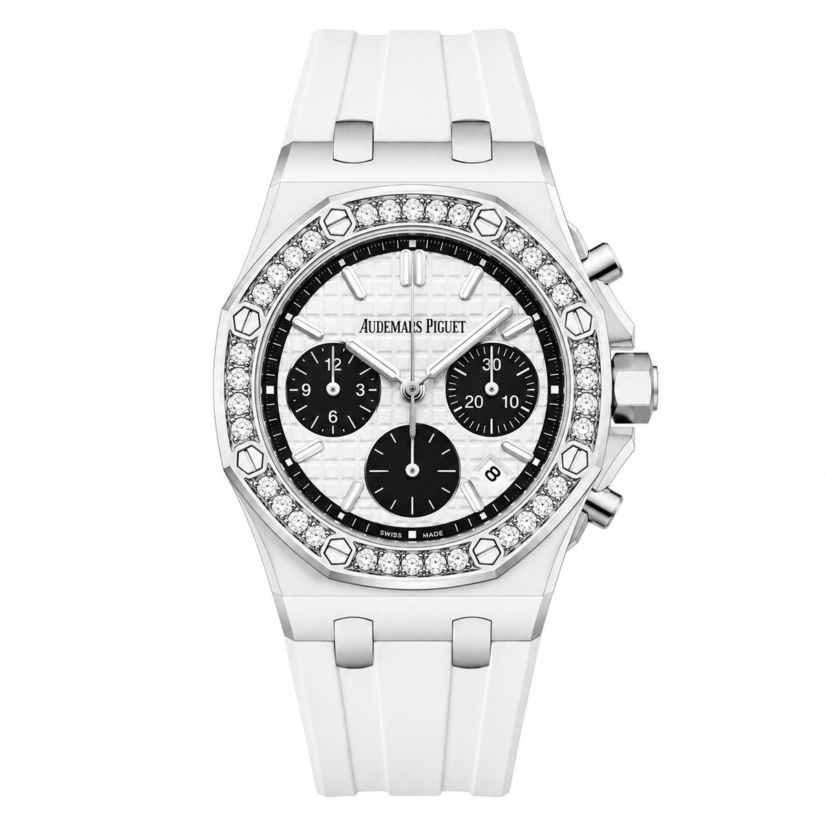 Audemars Piguet AP Royal Oak Offshore Lady Chronograph – Diamond Bezel & Rubber Strap