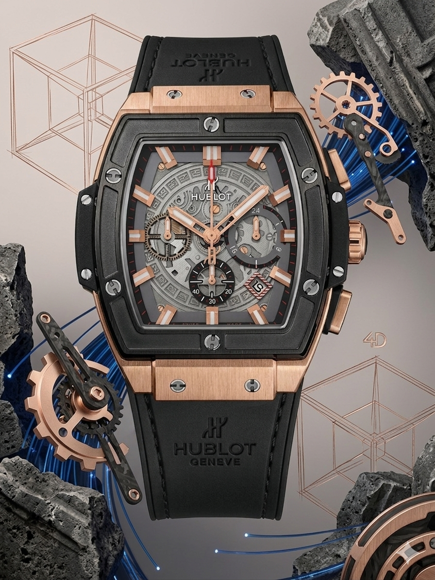 Hublot Spirit of Big Bang King Gold Black Ceramic Chronograph Watch