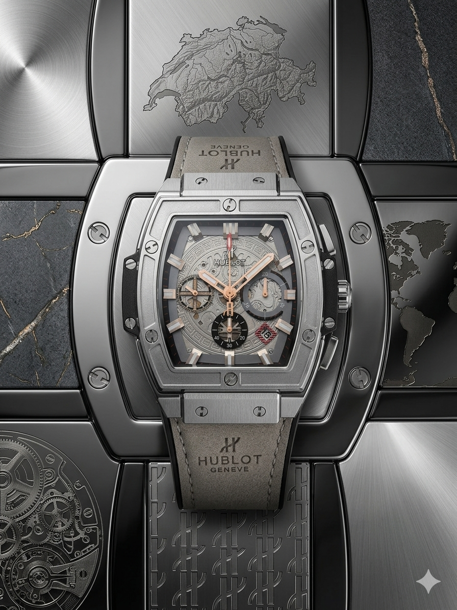 Hublot Spirit of Big Bang Titanium Grey Leather Chronograph Watch
