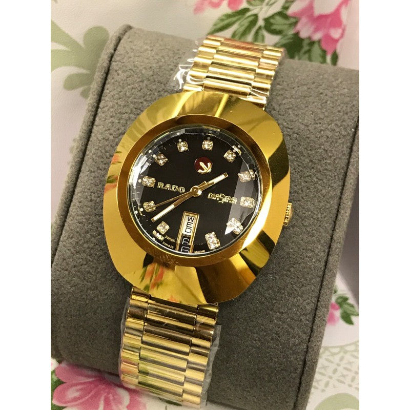 Daistar Automatic Men's Watch – Gold Tone, Day-Date, Power Reserve, Smooth Strap