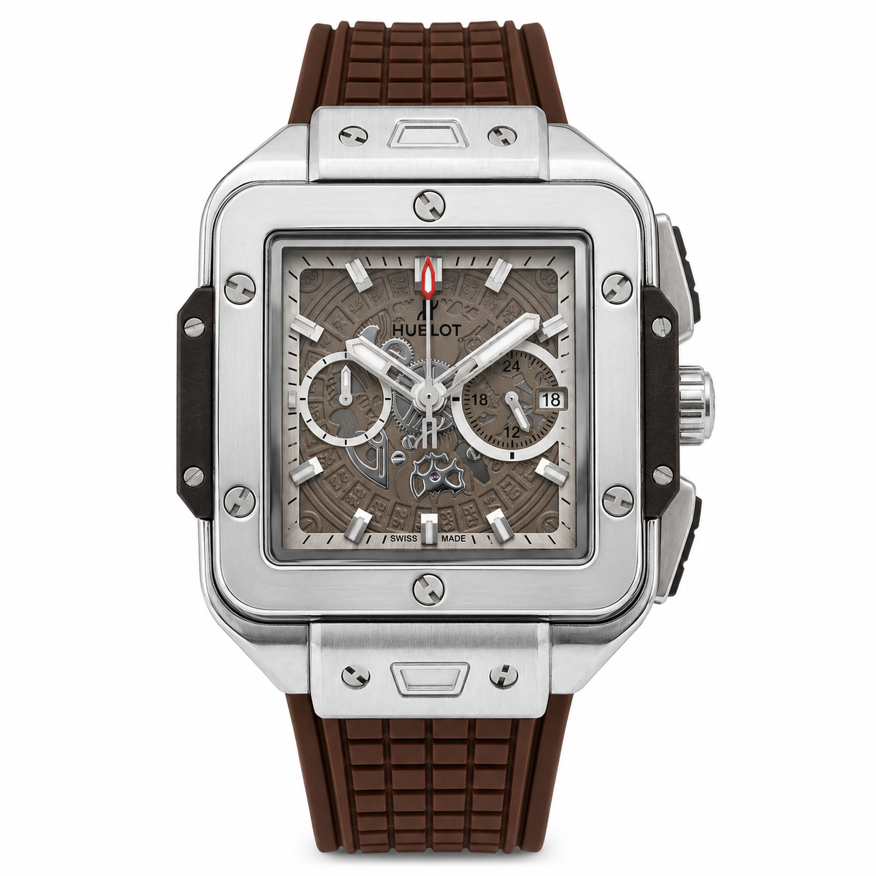 Hublot Square Bang Unico Steel Brown Rubber Chronograph Watch