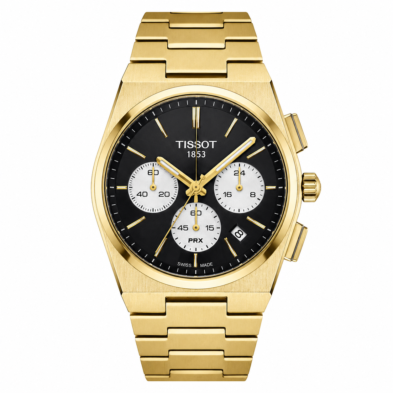 Tissot PRX Chronograph – Gold PVD Black Dial Swiss Made Watch