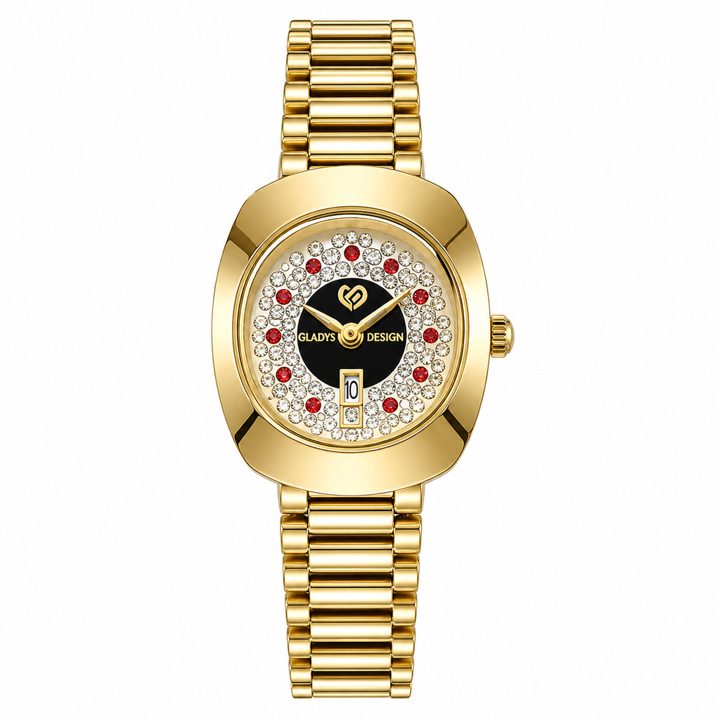 Rado Ladies Gold Watch | Crystal Diamond Dial | Battery Quartz | Ready Stock