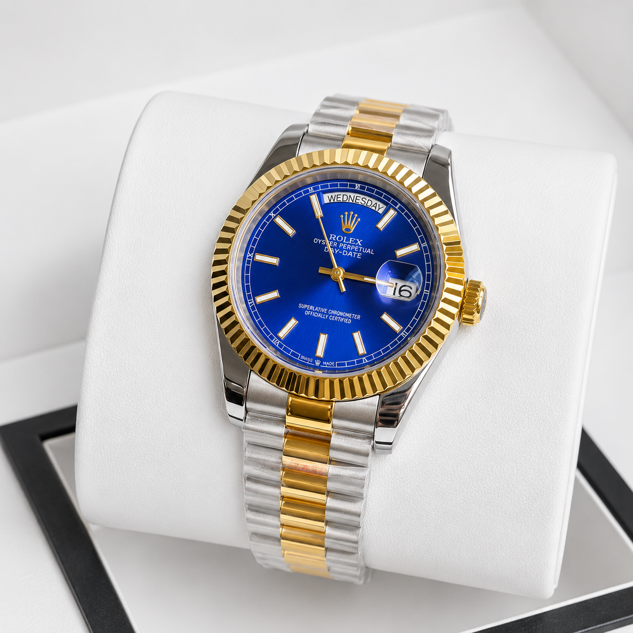 Rolex Day-Date Automatic Luxury Men's Watch – Fluted Bezel & Jubilee Bracelet