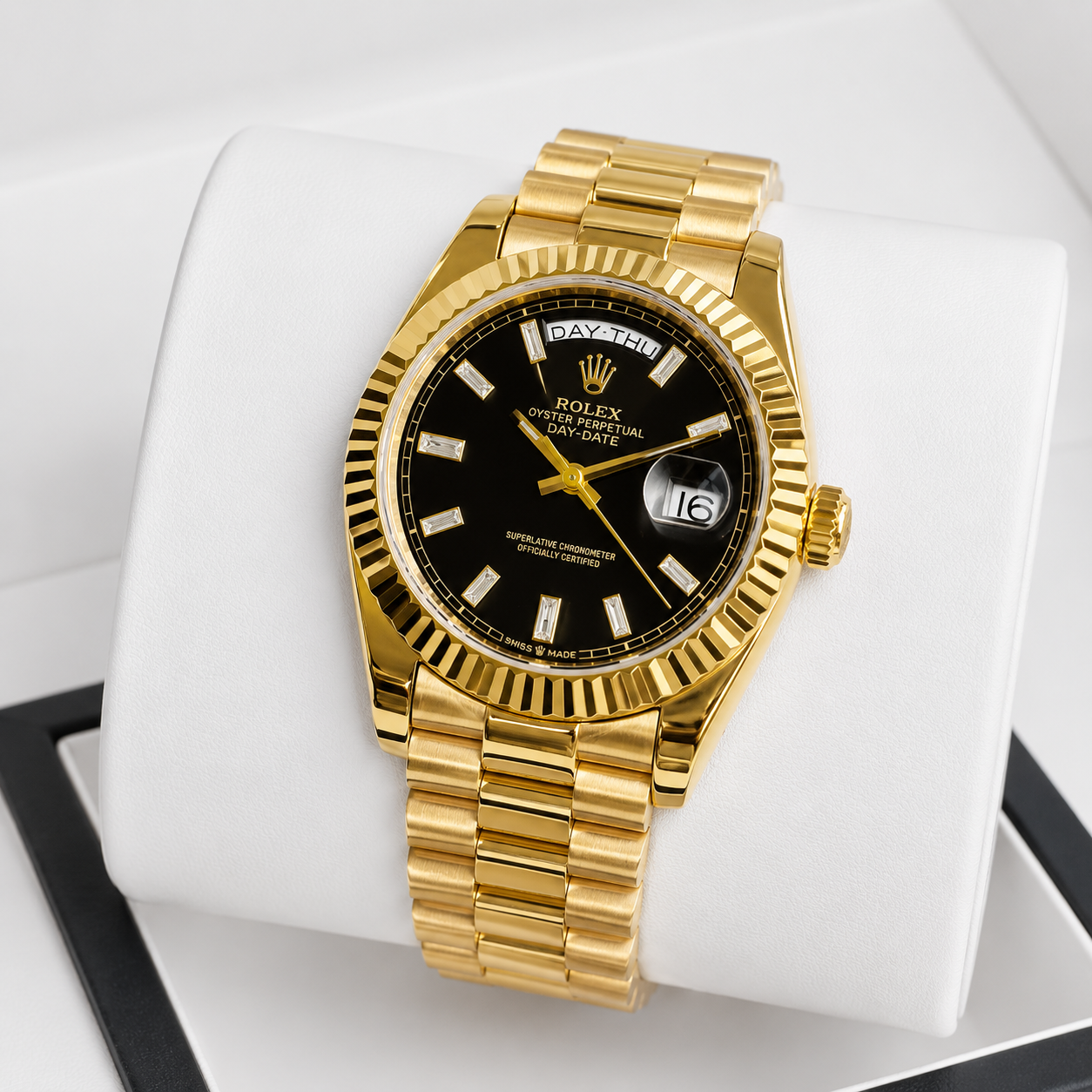 Rolex Day-Date Automatic Luxury Men's Watch – Fluted Bezel & Jubilee Bracelet