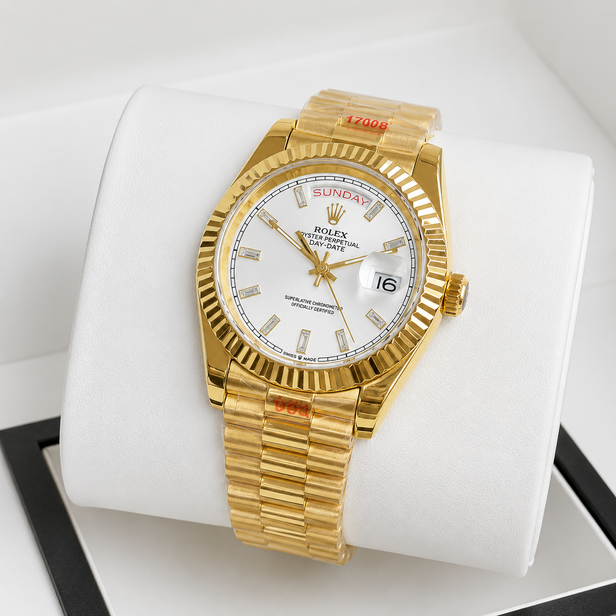 Rolex Day-Date Automatic Luxury Men's Watch – Fluted Bezel & Jubilee Bracelet