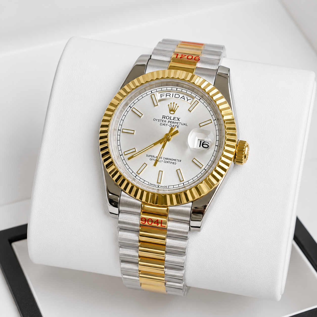 Rolex Day-Date Automatic Luxury Men's Watch – Fluted Bezel & Jubilee Bracelet