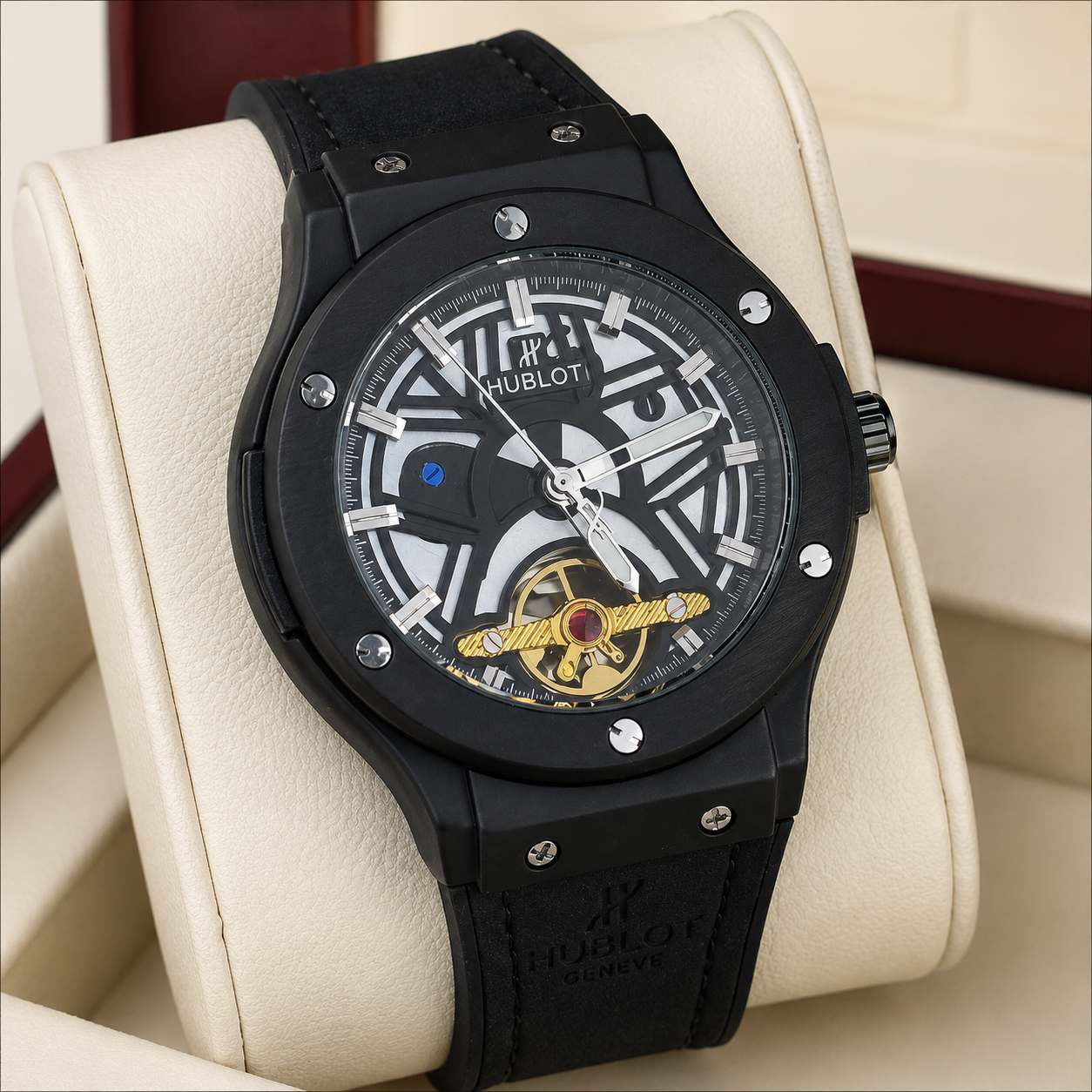 Skeleton Tourbillon Automatic Watch | Hublot Style | 6 Colors | Back Glass | Free Box