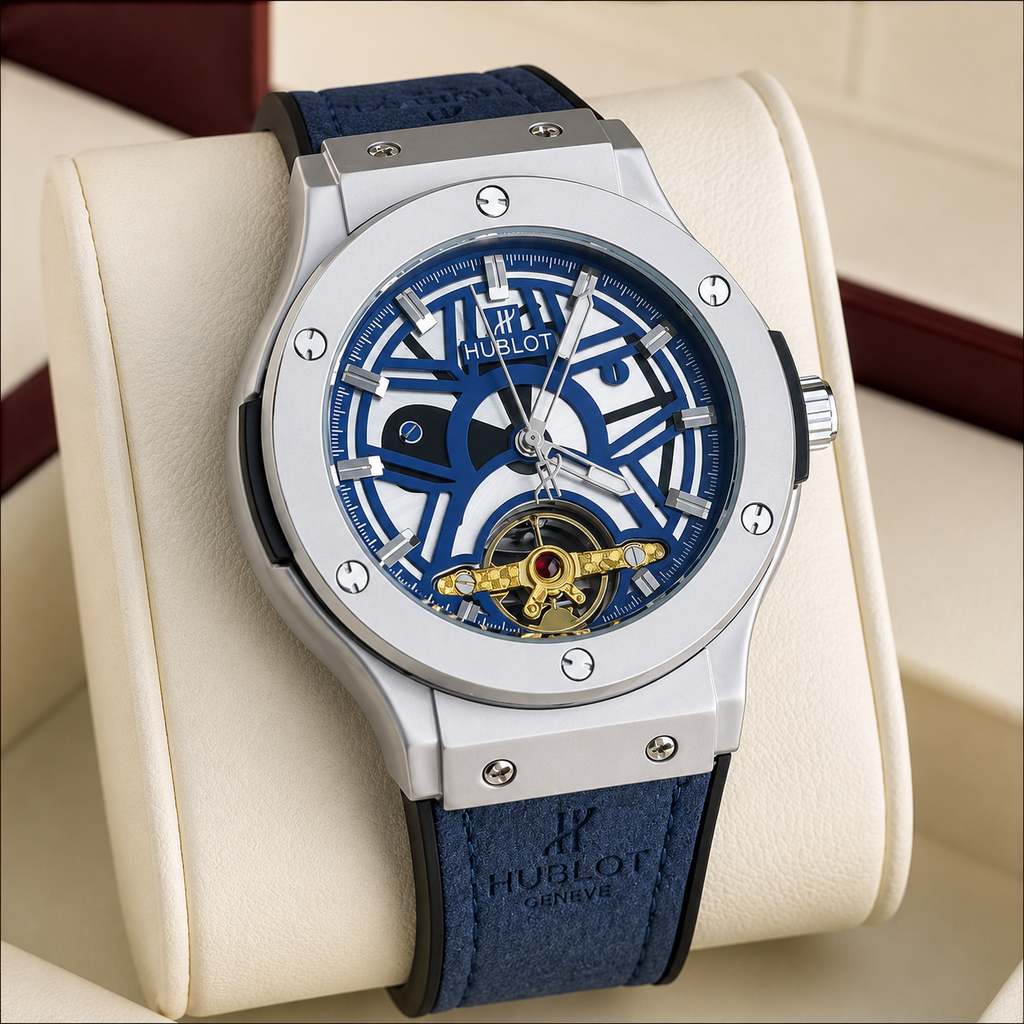 Skeleton Tourbillon Automatic Watch | Hublot Style | 6 Colors | Back Glass | Free Box