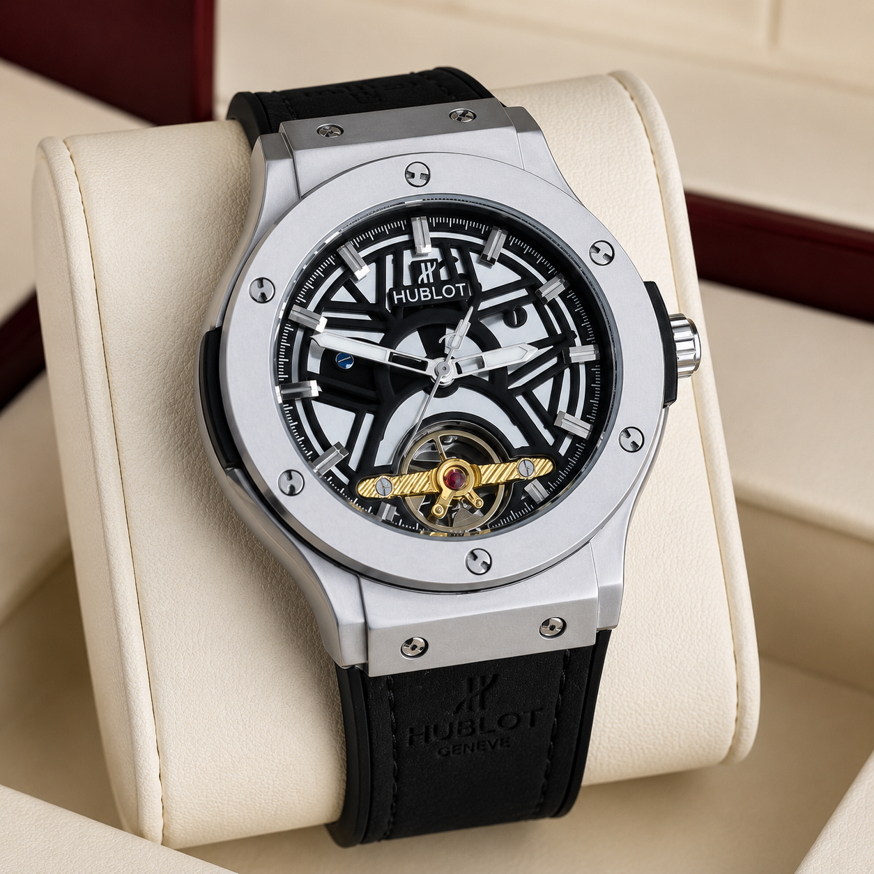 Skeleton Tourbillon Automatic Watch | Hublot Style | 6 Colors | Back Glass | Free Box