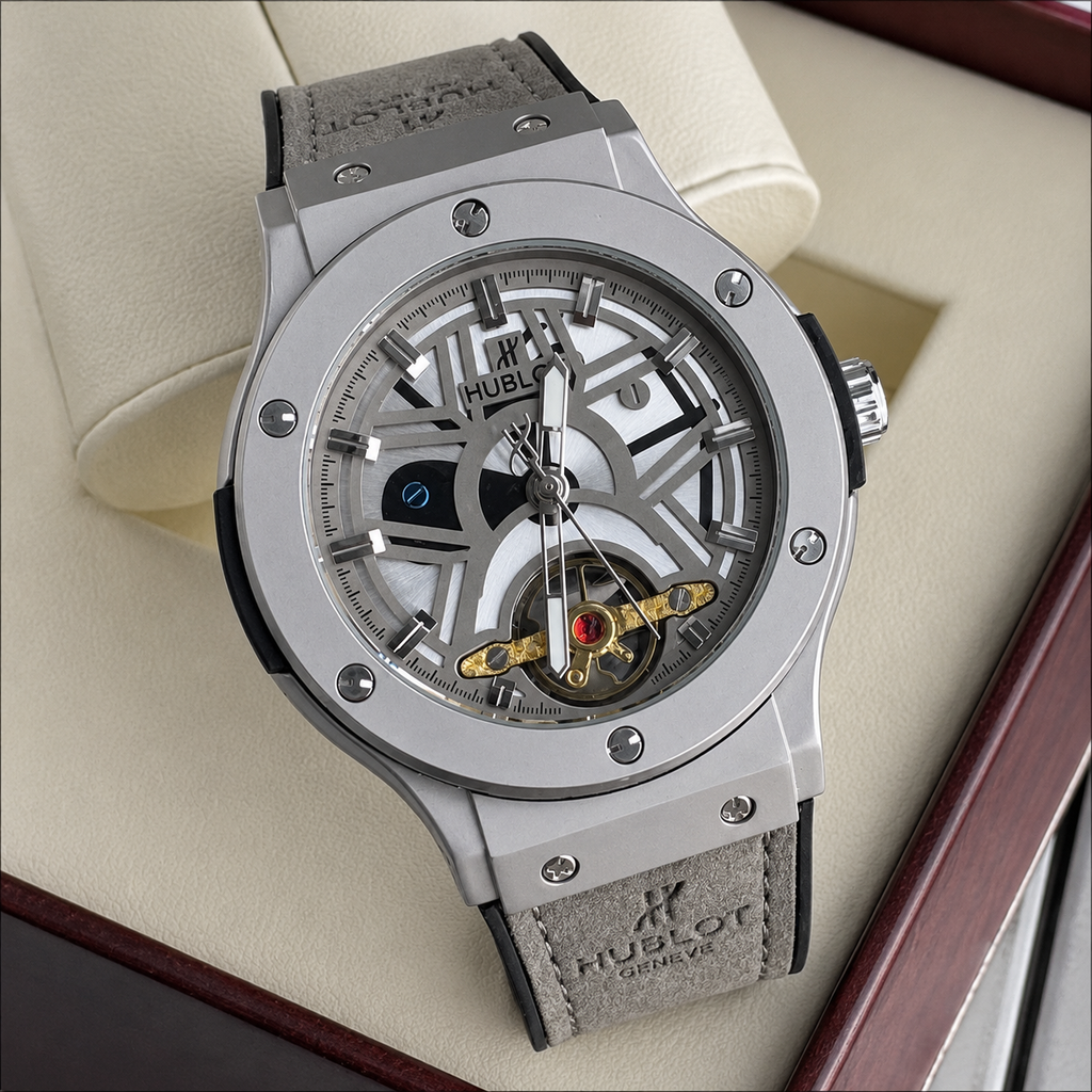 Skeleton Tourbillon Automatic Watch | Hublot Style | 6 Colors | Back Glass | Free Box