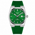 Tissot PRX Powermatic 80 Watch – Green Guilloché Dial & Green Rubber Strap