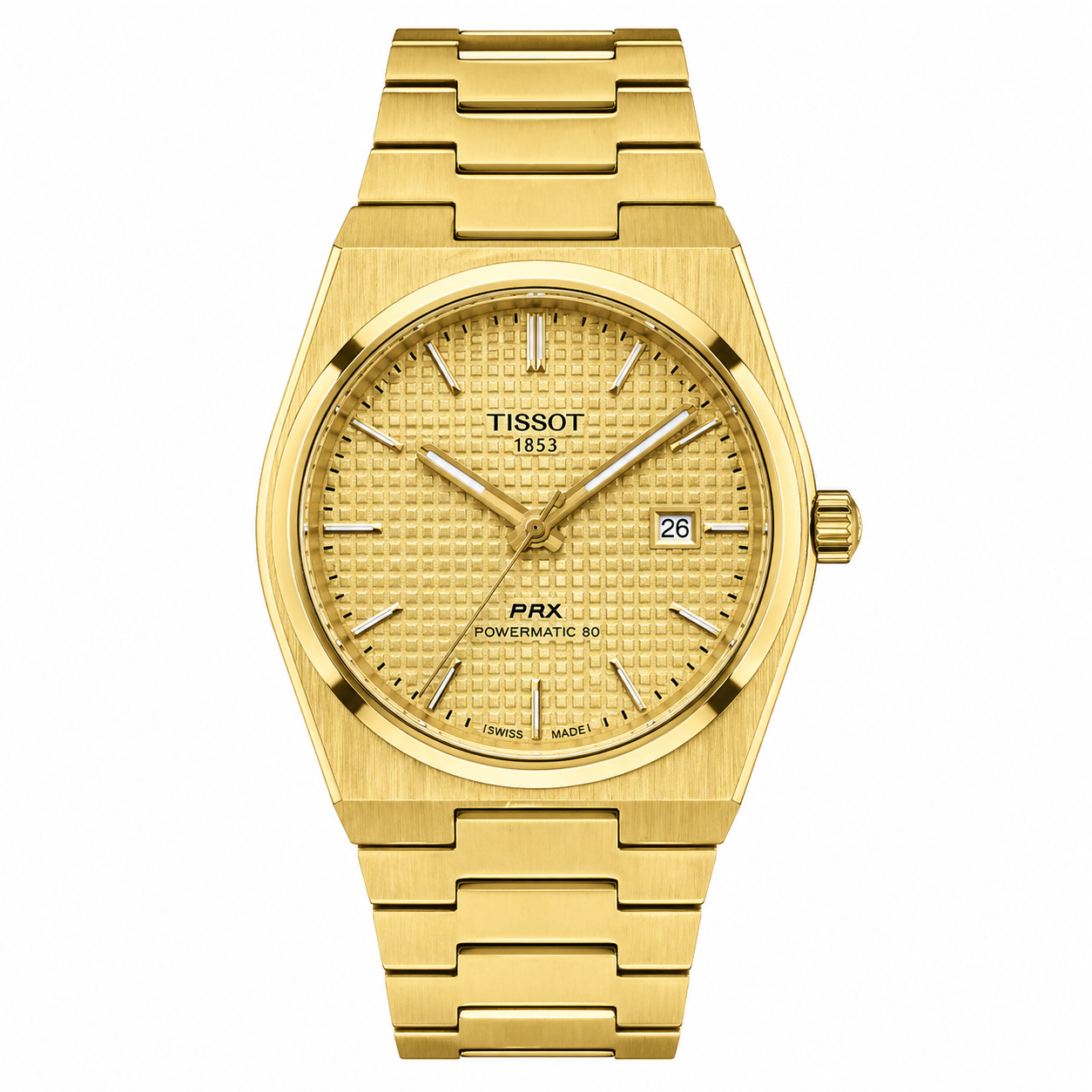 Tissot PRX Powermatic 80 Full Gold Champagne Dial Swiss Automatic Watch