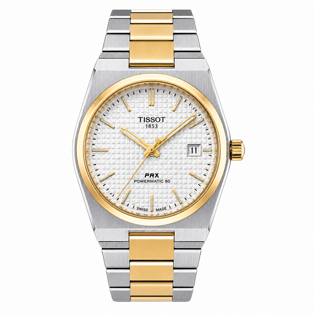 Tissot PRX Powermatic 80 Two-Tone Silver & Gold White Dial  Watch