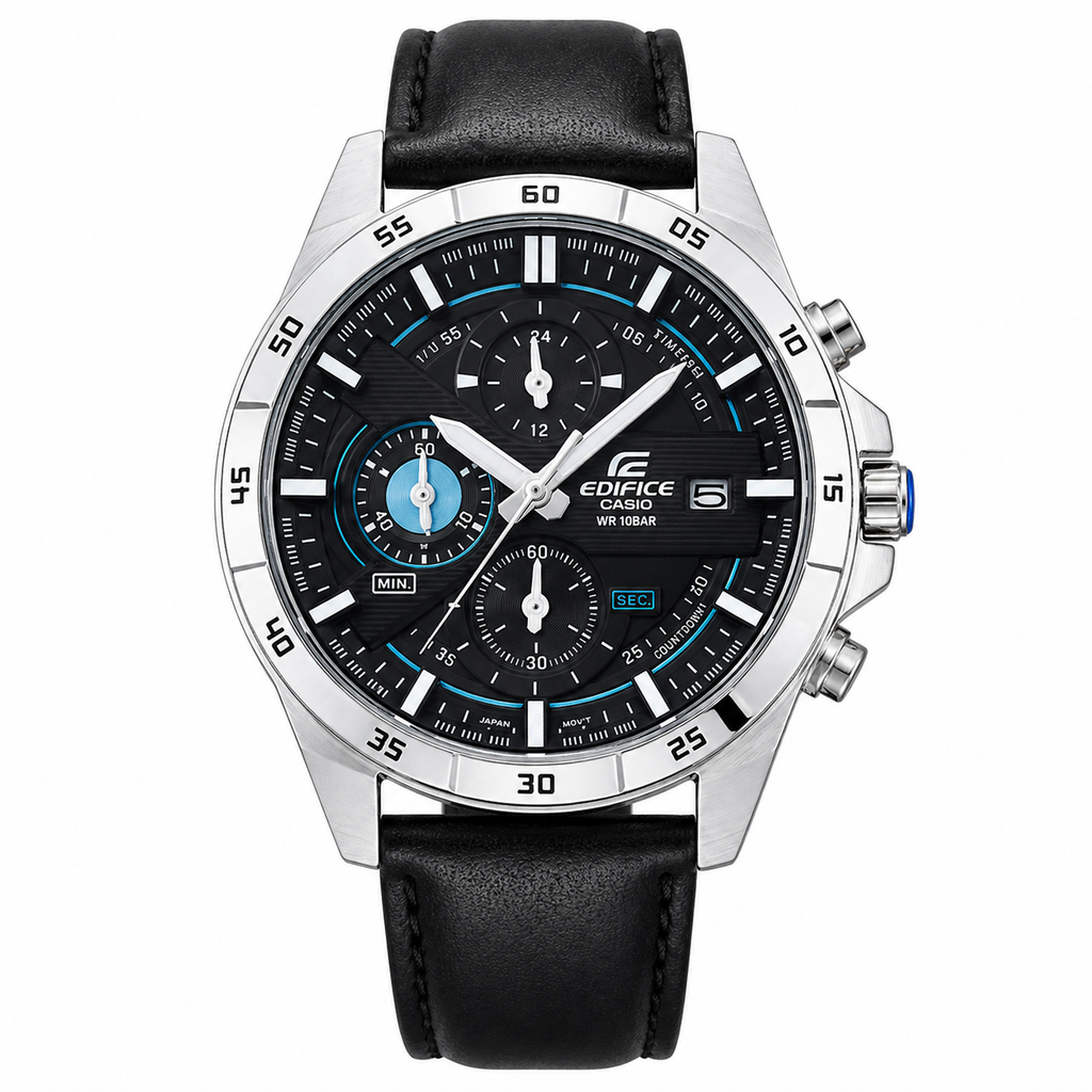 Casio Edifice EFR-556L Chronograph Leather Watch for Men – 100M Water Resistant | Limited Stock