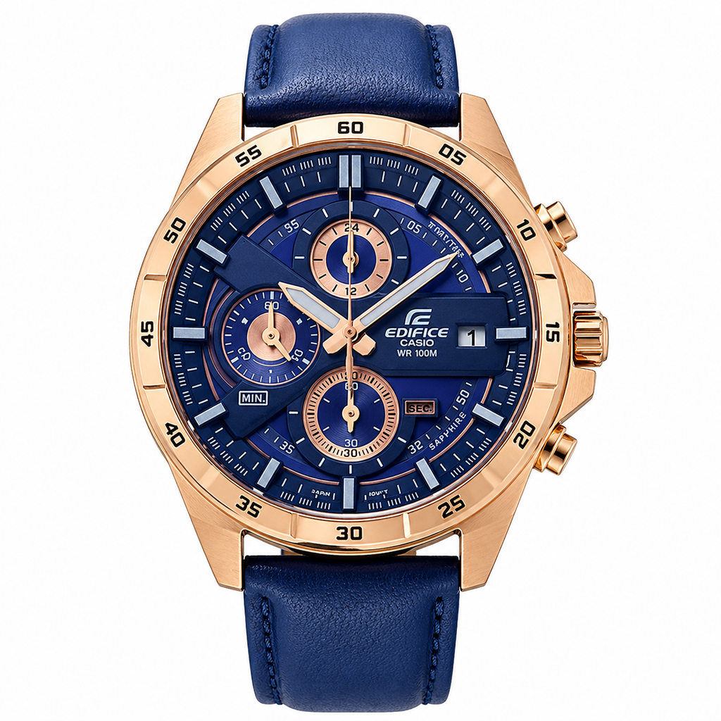 Casio Edifice EFR-556 Chronograph Leather Watch for Men – All Functions | Limited Stock