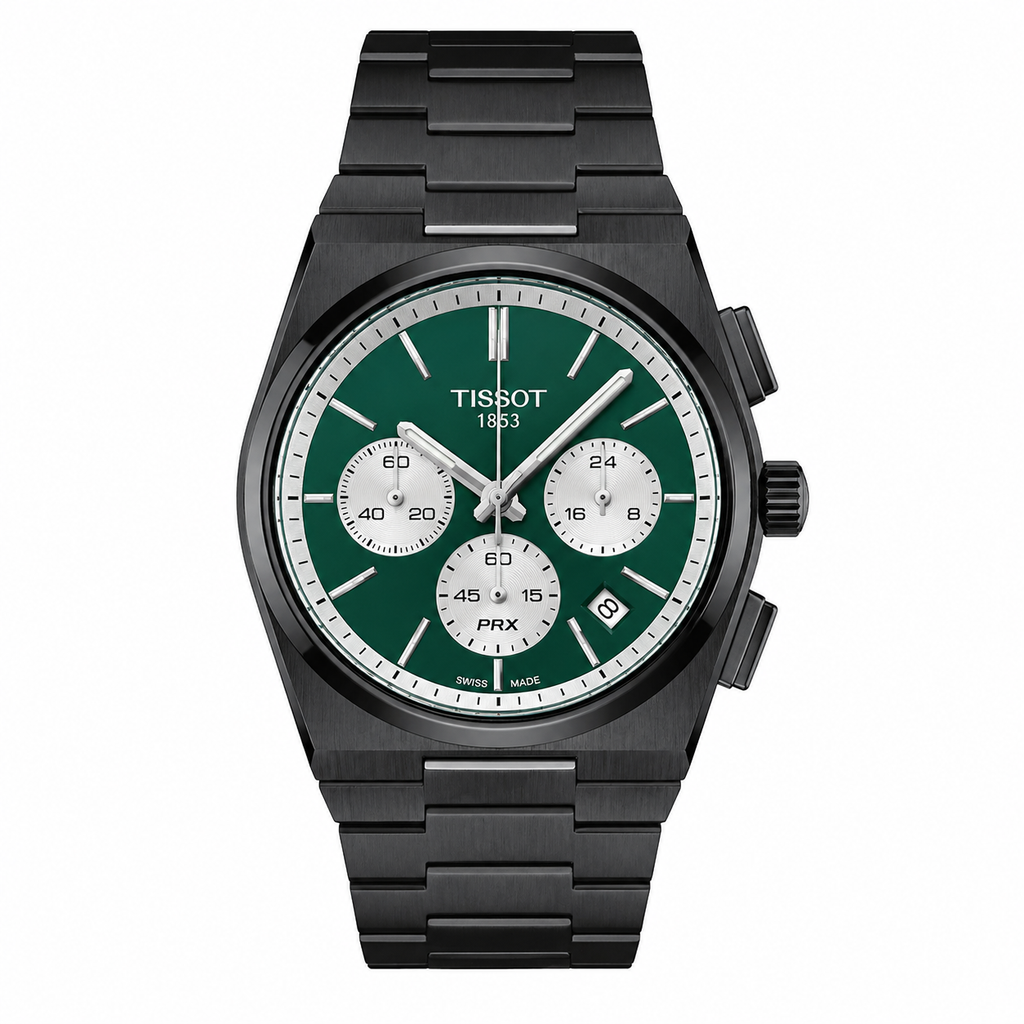 Tissot PRX Chronograph – Black PVD Green Dial Swiss Made Watch