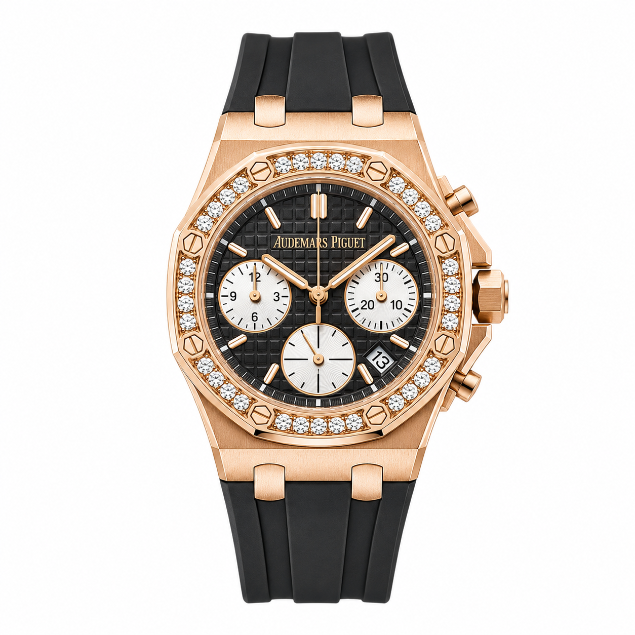 Audemars Piguet AP Royal Oak Offshore Lady Chronograph – Diamond Bezel & Rubber Strap