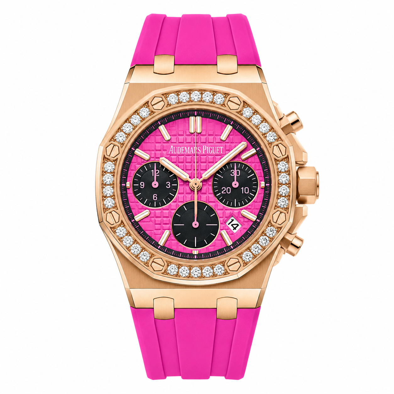 Audemars Piguet AP Royal Oak Offshore Lady Chronograph – Diamond Bezel & Rubber Strap