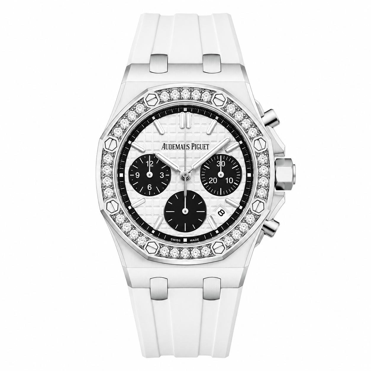 Audemars Piguet AP Royal Oak Offshore Lady Chronograph – Diamond Bezel & Rubber Strap