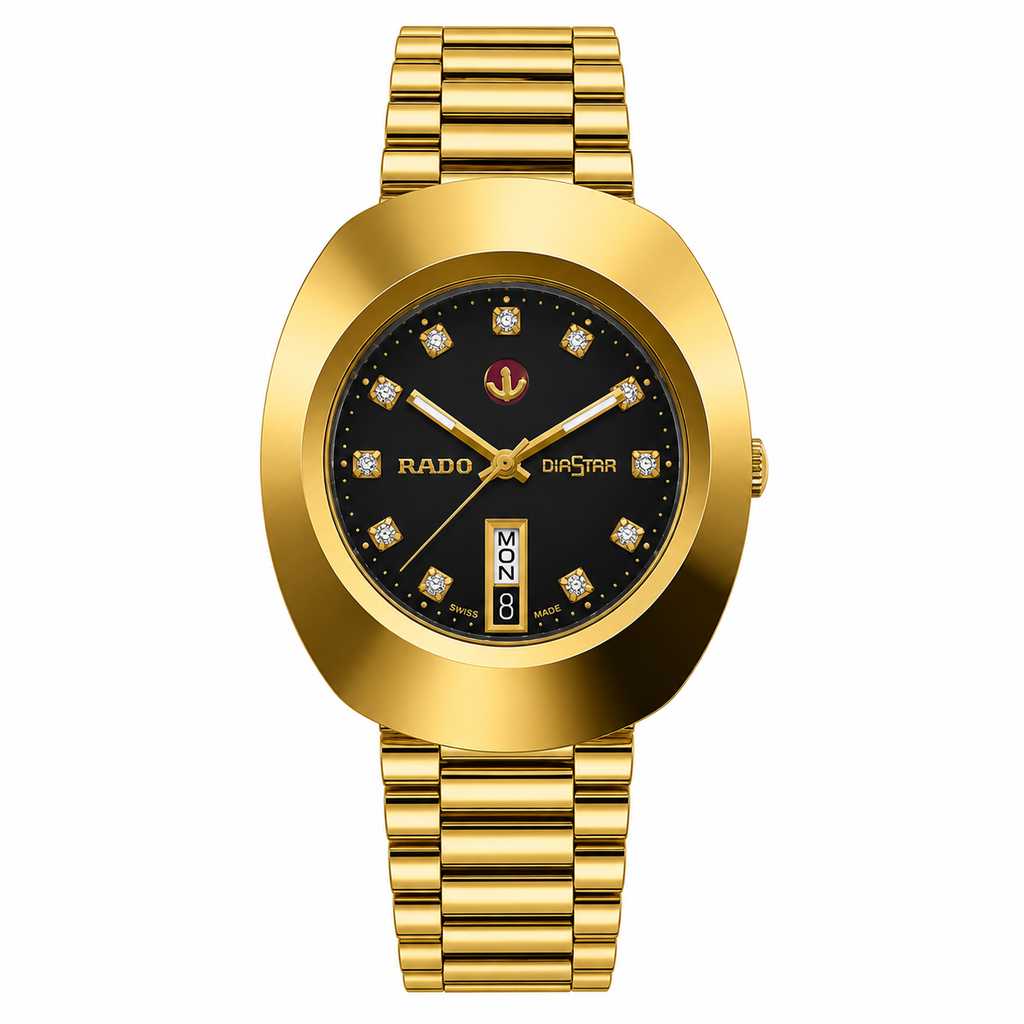 Daistar Automatic Men's Watch – Gold Tone, Day-Date, Power Reserve, Smooth Strap