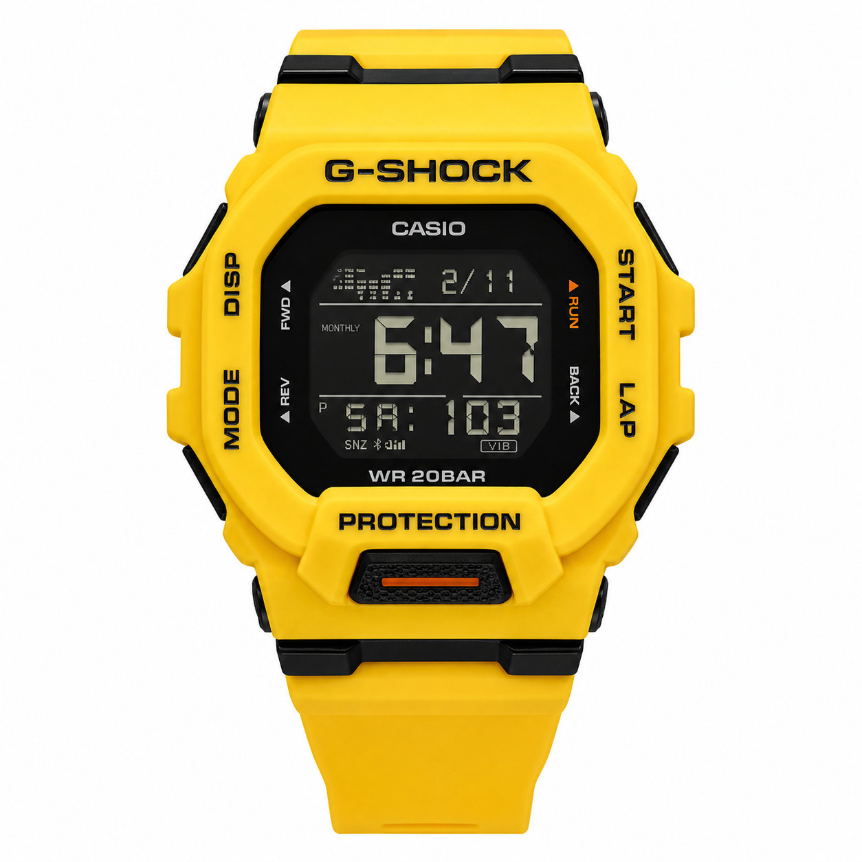 G-SHOCK GBD-200 Digital Sports Watch – Soft Rubber Jelly Strap, Glass Crystal, Unisex