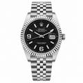 Rolex Oyster Perpetual Land-Dweller Black Honeycomb Dial Full Stainless Steel Automatic Watch with Silver Jubilee Bracelet