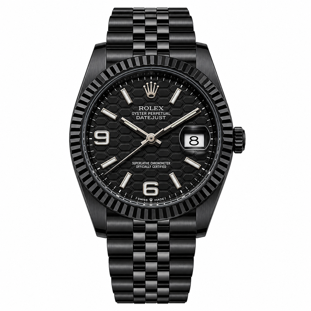 Rolex Oyster Perpetual Land-Dweller Black Honeycomb Dial Watch with Jubilee Bracelet