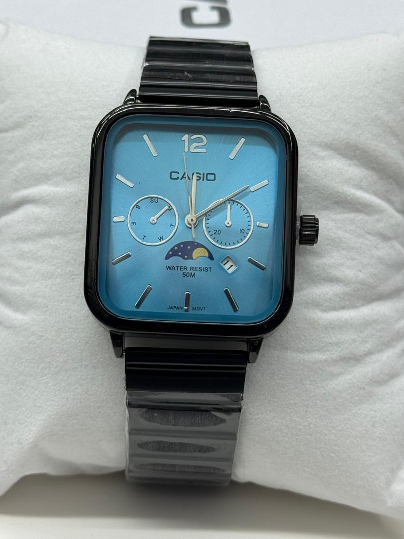Casio A963 Multifunction Watch | Rose Gold Square Dial | Day Date Moon Phase | Water Resistant 50M