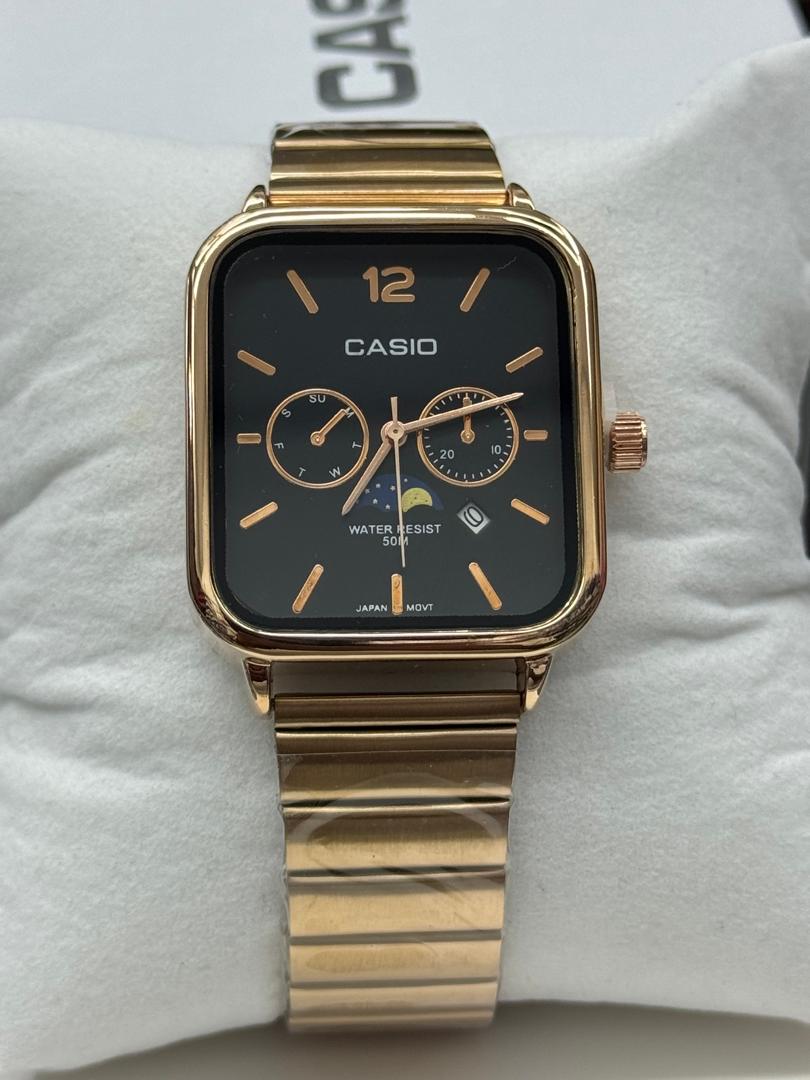 Casio A963 Multifunction Watch | Rose Gold Square Dial | Day Date Moon Phase | Water Resistant 50M