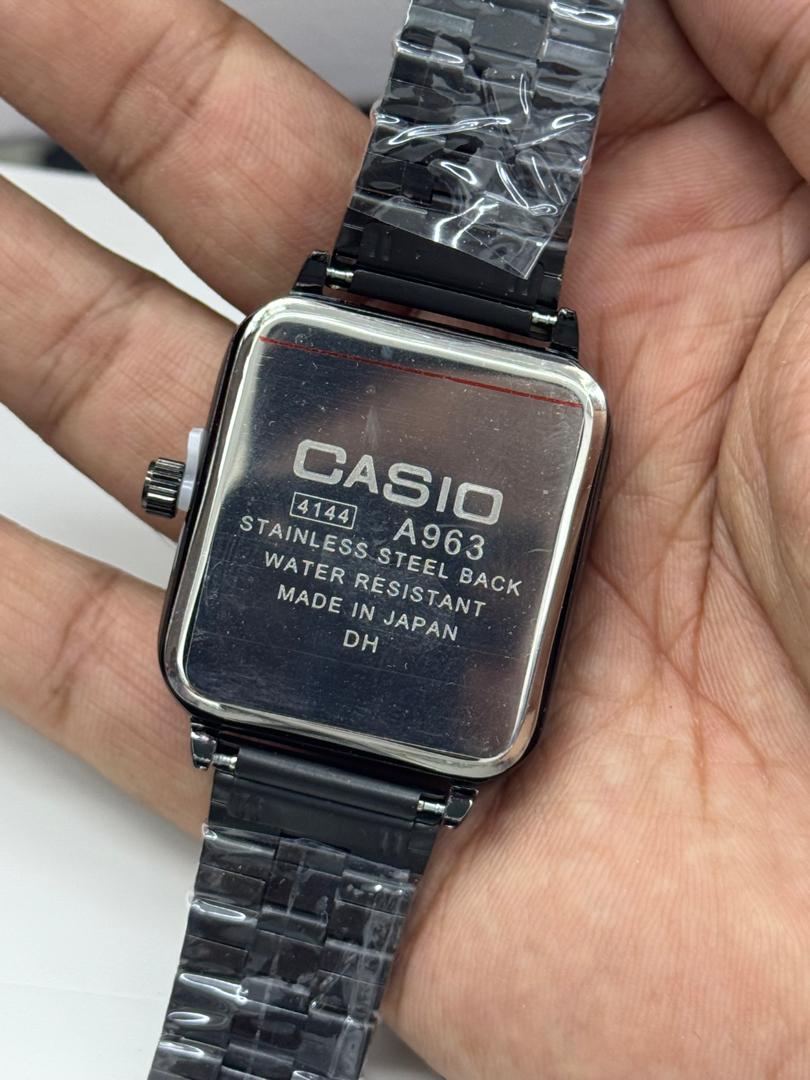 Casio A963 Multifunction Watch | Rose Gold Square Dial | Day Date Moon Phase | Water Resistant 50M