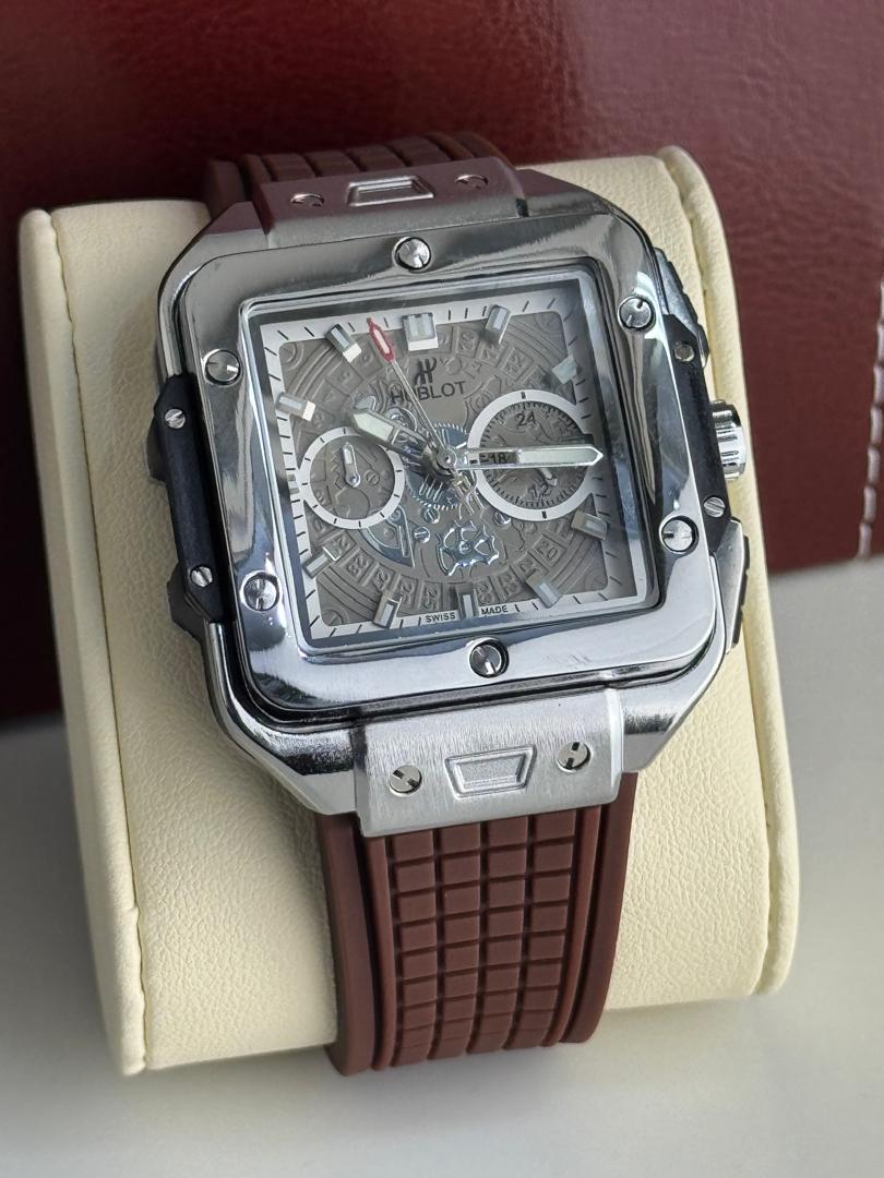 Hublot Square Bang Unico Steel Brown Rubber Chronograph Watch