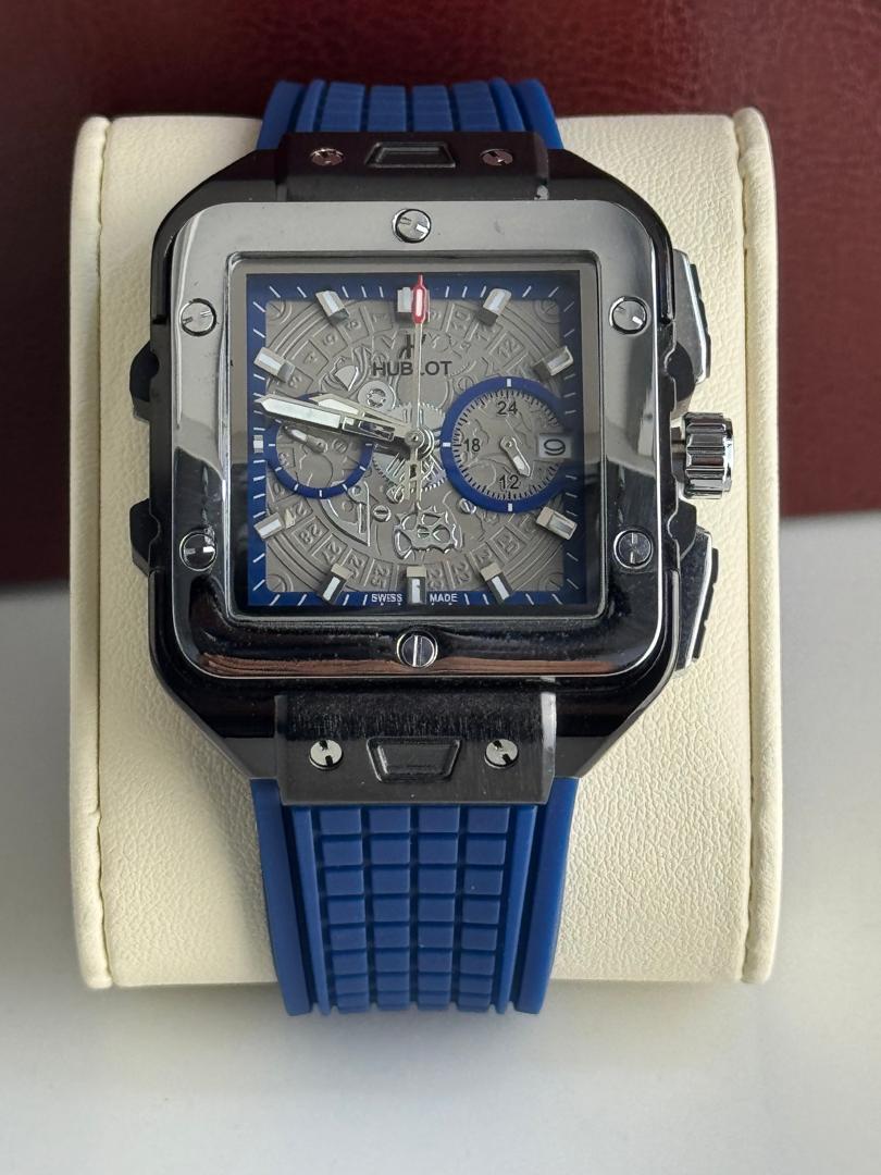 Hublot Square Bang Unico Black Ceramic Blue Chronograph Watch