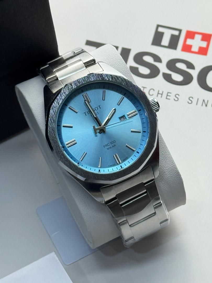 Tissot PRX 100 Solar Men's Watch – Ice Blue Dial Stainless Steel Bracelet
