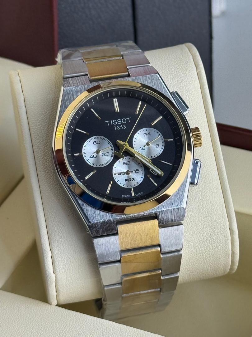 Tissot PRX Chronograph – Black Dial, Steel & Two-Tone Men's Watch