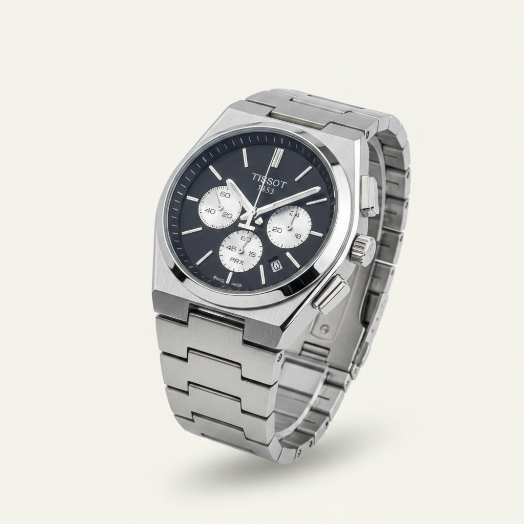 Tissot PRX Chronograph – Black Dial, Steel & Two-Tone Men's Watch