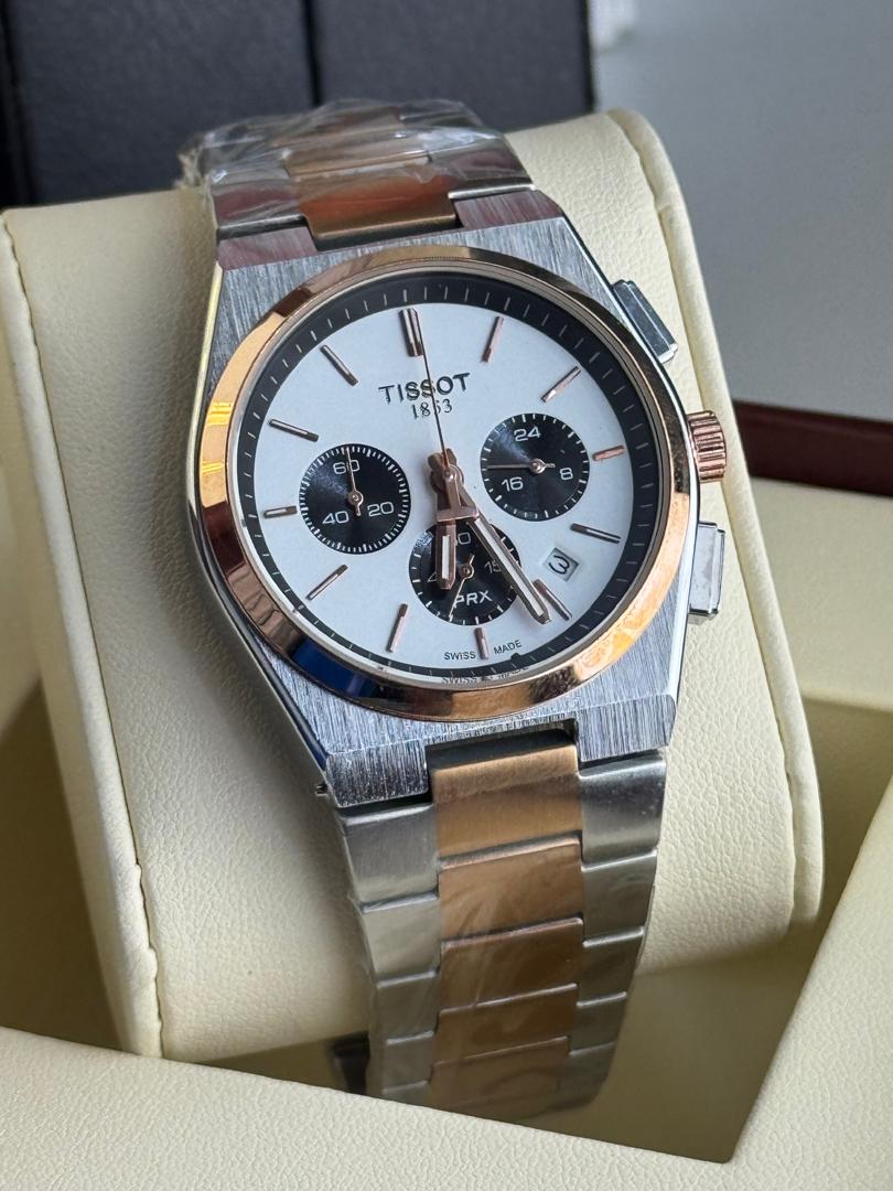 Tissot PRX Chronograph – Black Dial, Steel & Two-Tone Men's Watch