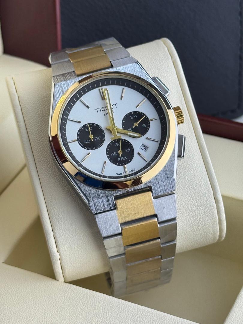 Tissot PRX Chronograph – Two-Tone Gold & Silver White Dial Swiss Made Watch