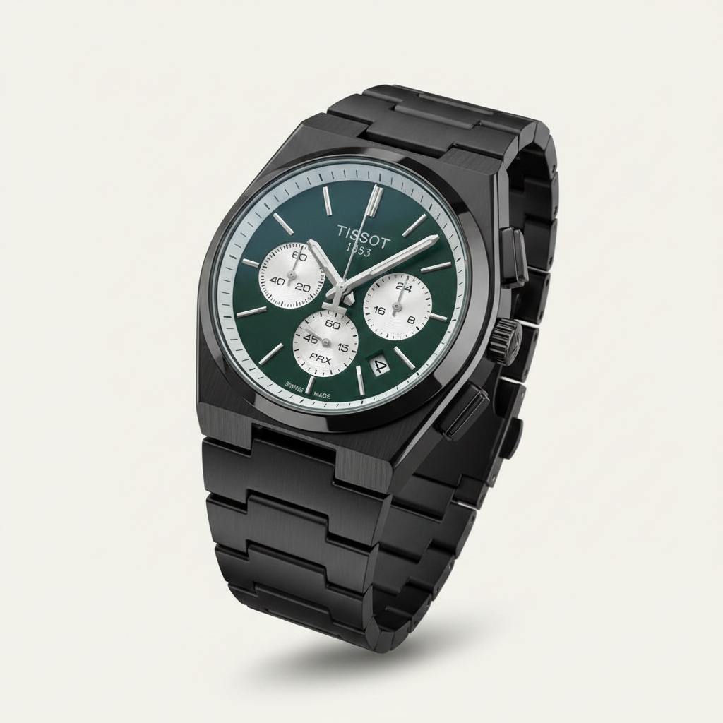 Tissot PRX Chronograph – Black PVD Green Dial Swiss Made Watch