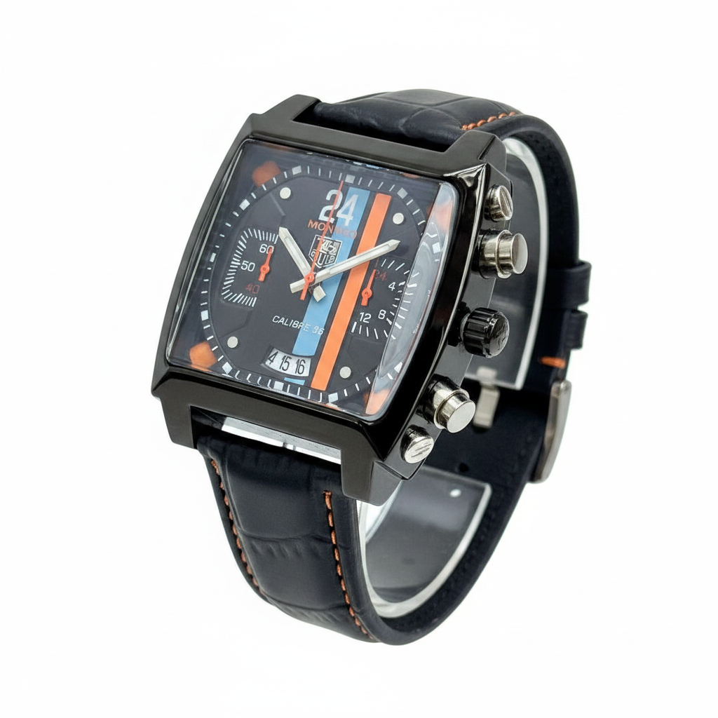 TAG Heuer Monaco 24 Calibre 36 Gulf Edition Chronograph – Black PVD | Swiss Made