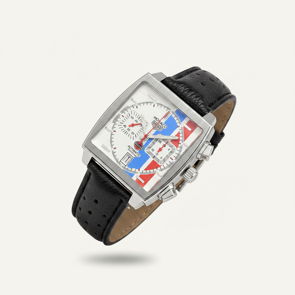 TAG Heuer Monaco Gulf Special Edition Automatic Chronograph – White Dial | Swiss Made