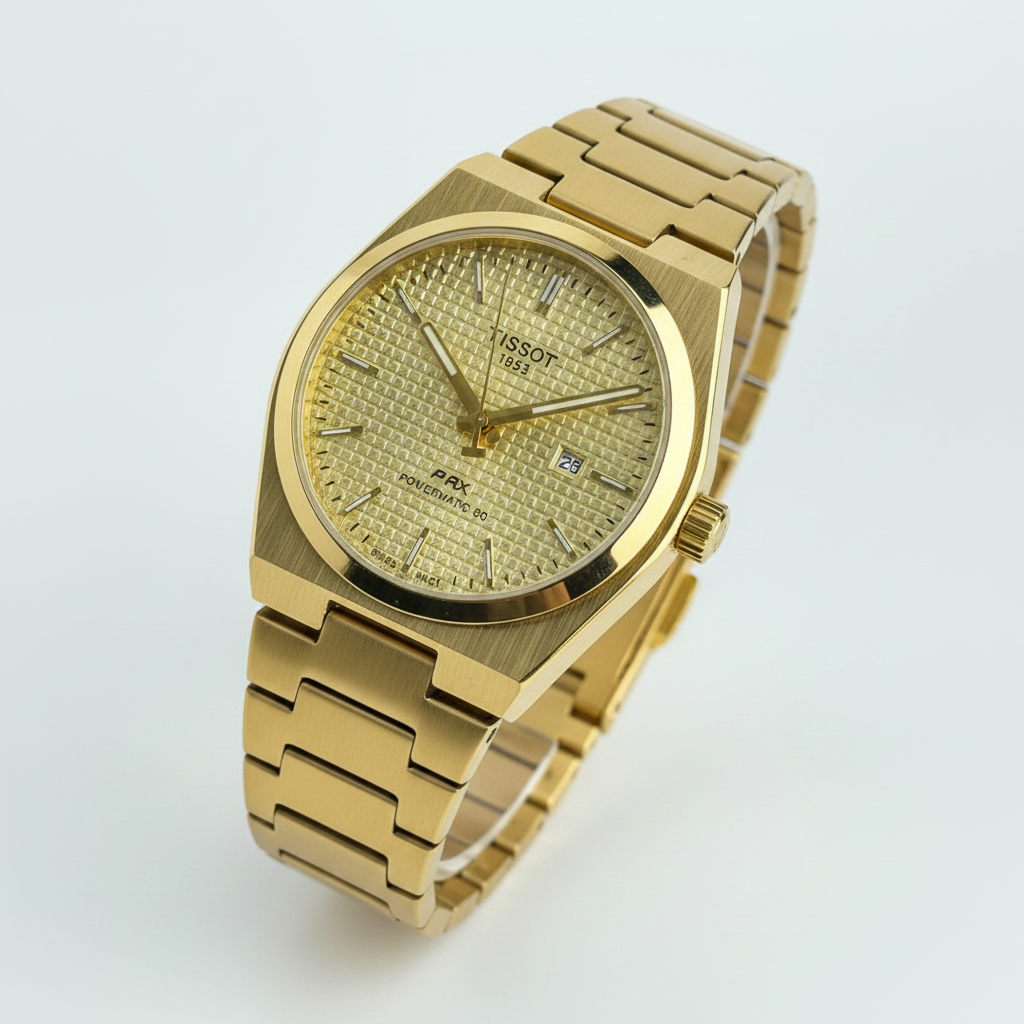 Tissot PRX Powermatic 80 Full Gold Champagne Dial Swiss Automatic Watch