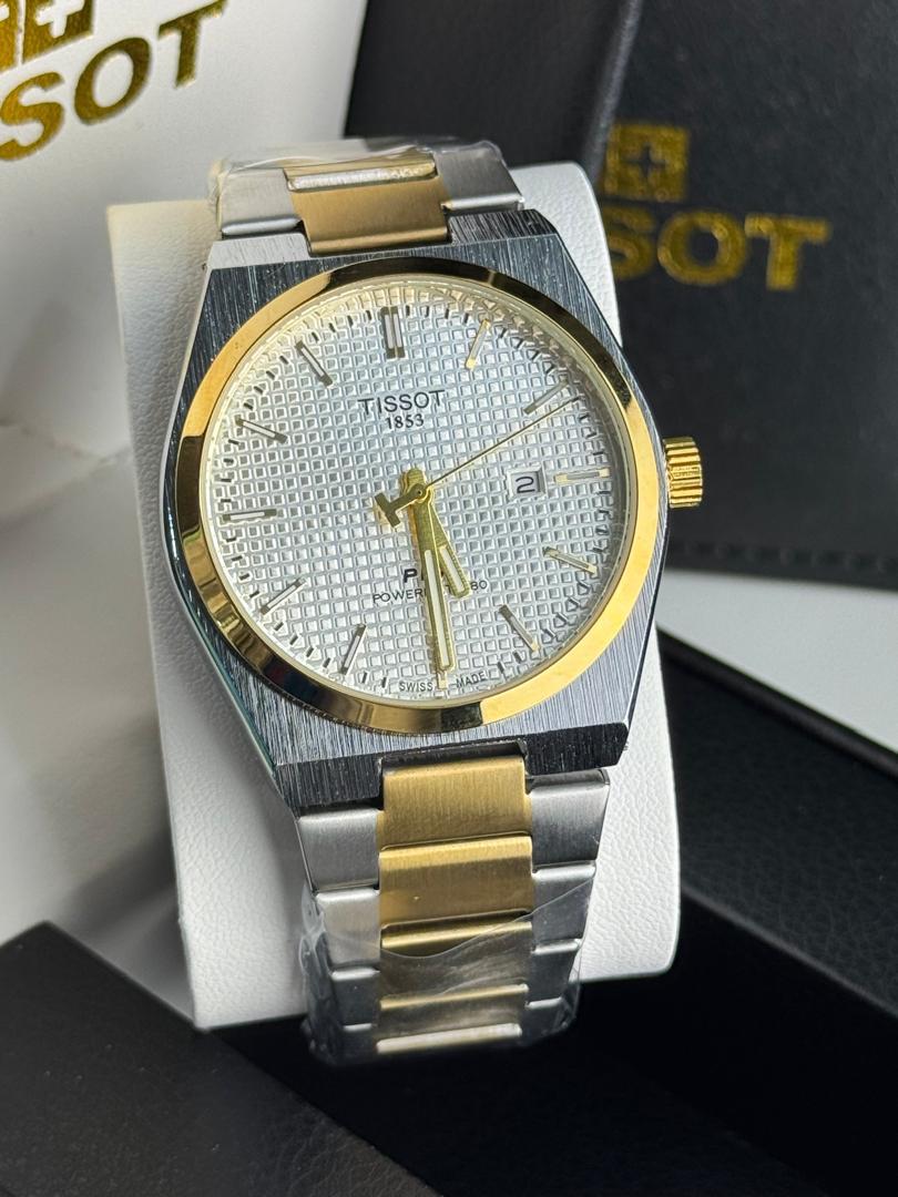 Tissot PRX Powermatic 80 Two-Tone Silver & Gold White Dial  Watch