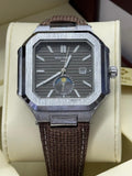 Patek Philippe Nautilus Square Moon Phase Complication – Steel & Black DLC | Multiple Dial & Strap Options