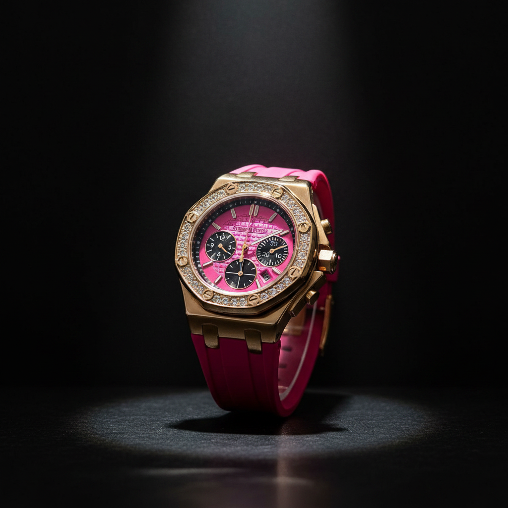 Audemars Piguet Royal Oak Offshore Ladies Chronograph – Hot Pink Dial | Rose Gold | Diamond Bezel