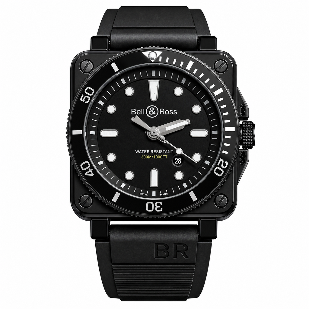 Bell & Ross BR 03-92 Diver Black Ceramic – 300M Water Resistant | White & Black Dial