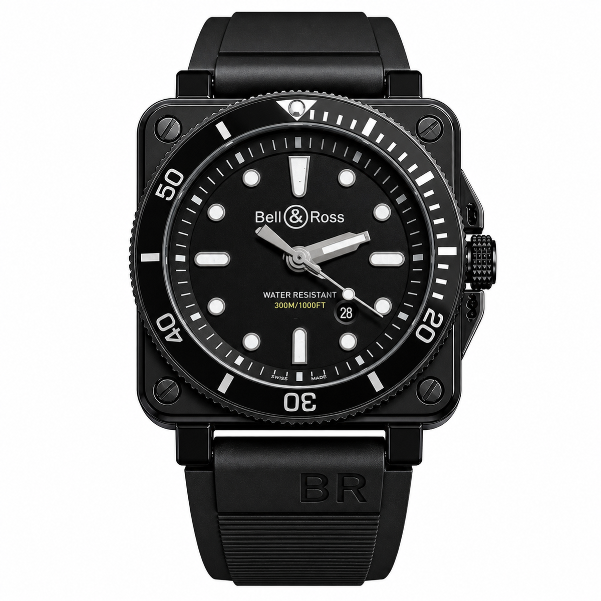 Bell & Ross BR 03-92 Diver Black Ceramic – 300M Water Resistant | White & Black Dial