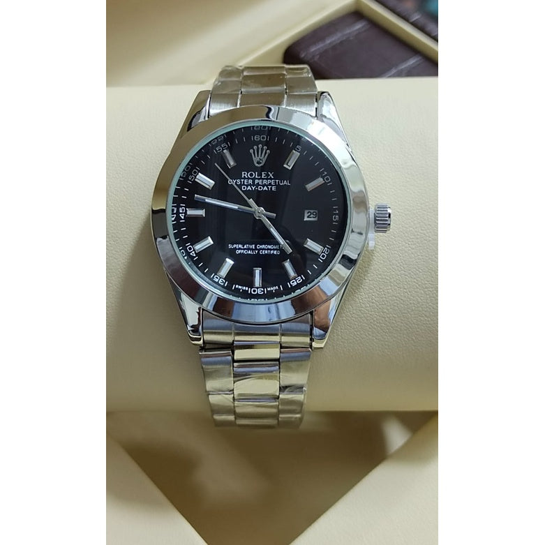 Men's Quartz Analog Watch 38mm | Stainless Steel Wristwatch | Date Display | Jam Tangan Lelaki | Free Box