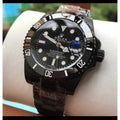 Full Black Automatic Men's Watch – Diamond Hour Markers, Date Function, Lume, 31 Variants