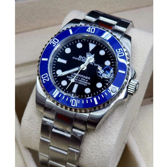 Full Black Automatic Men's Watch – Diamond Hour Markers, Date Function, Lume, 31 Variants